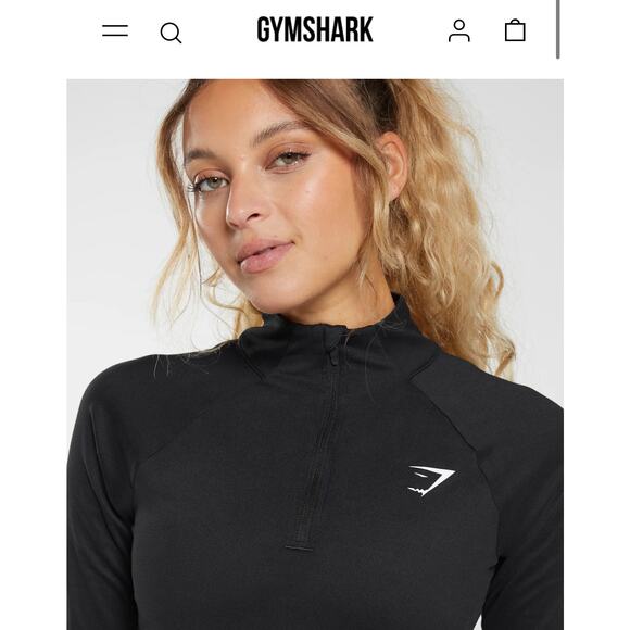 Gymshark TRAINING 1/4 ZIP Regular Fit Black Gym Athleisure Loungewear M Casual - Picture 2 of 6